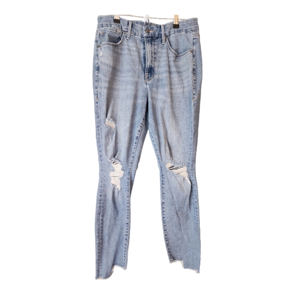 Good American Good Legs High Waist Side Step Crop Skinny Jean in Blue668 size 14 - Picture 3 of 6